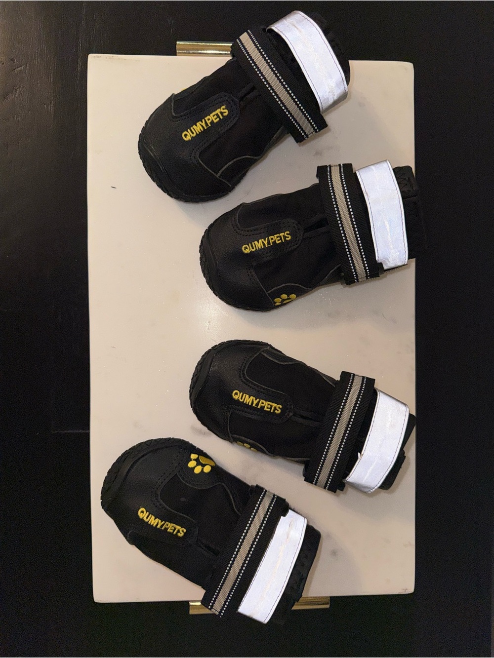 Black Reflective Dog Boots – Set of 4
